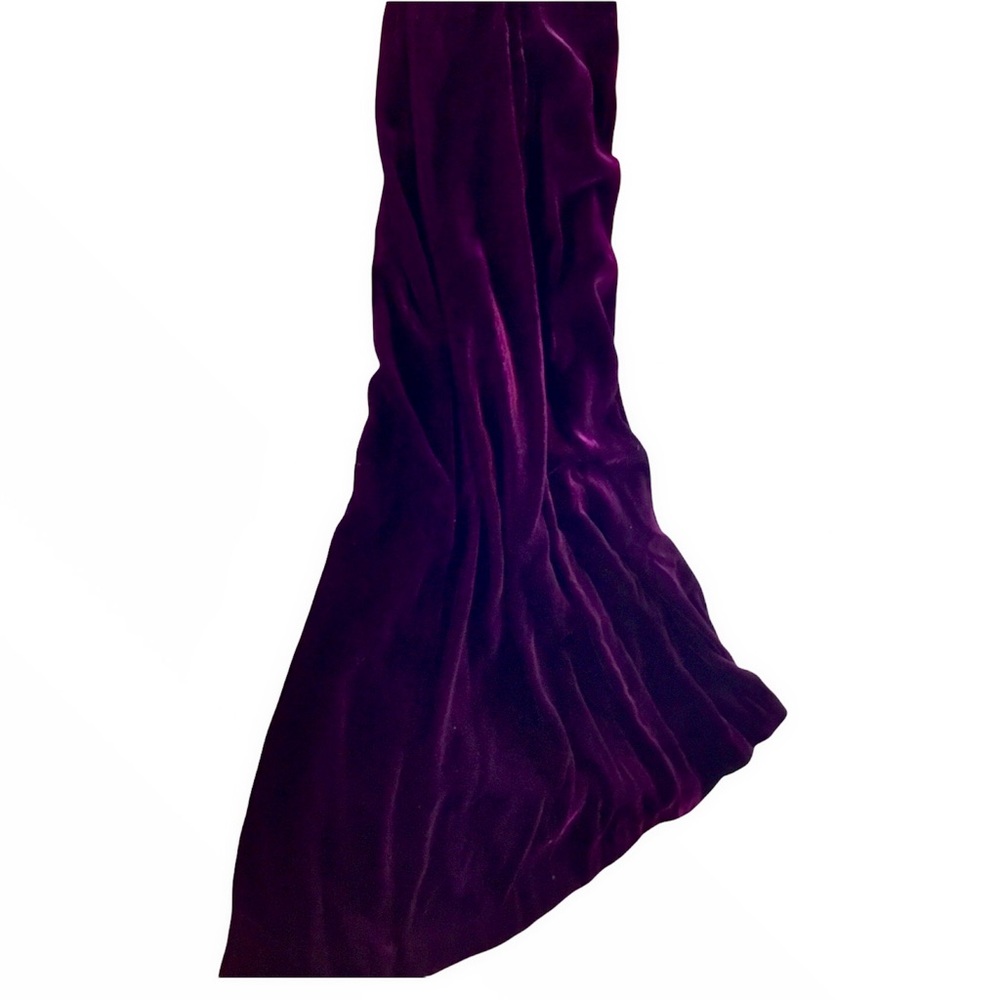 Vintage 70’s Young Inoccent Granny Core Dress Plum w/Purple Velvet Maxi - Picture 4 of 16